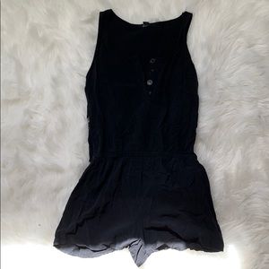 Black Button-Down Romper